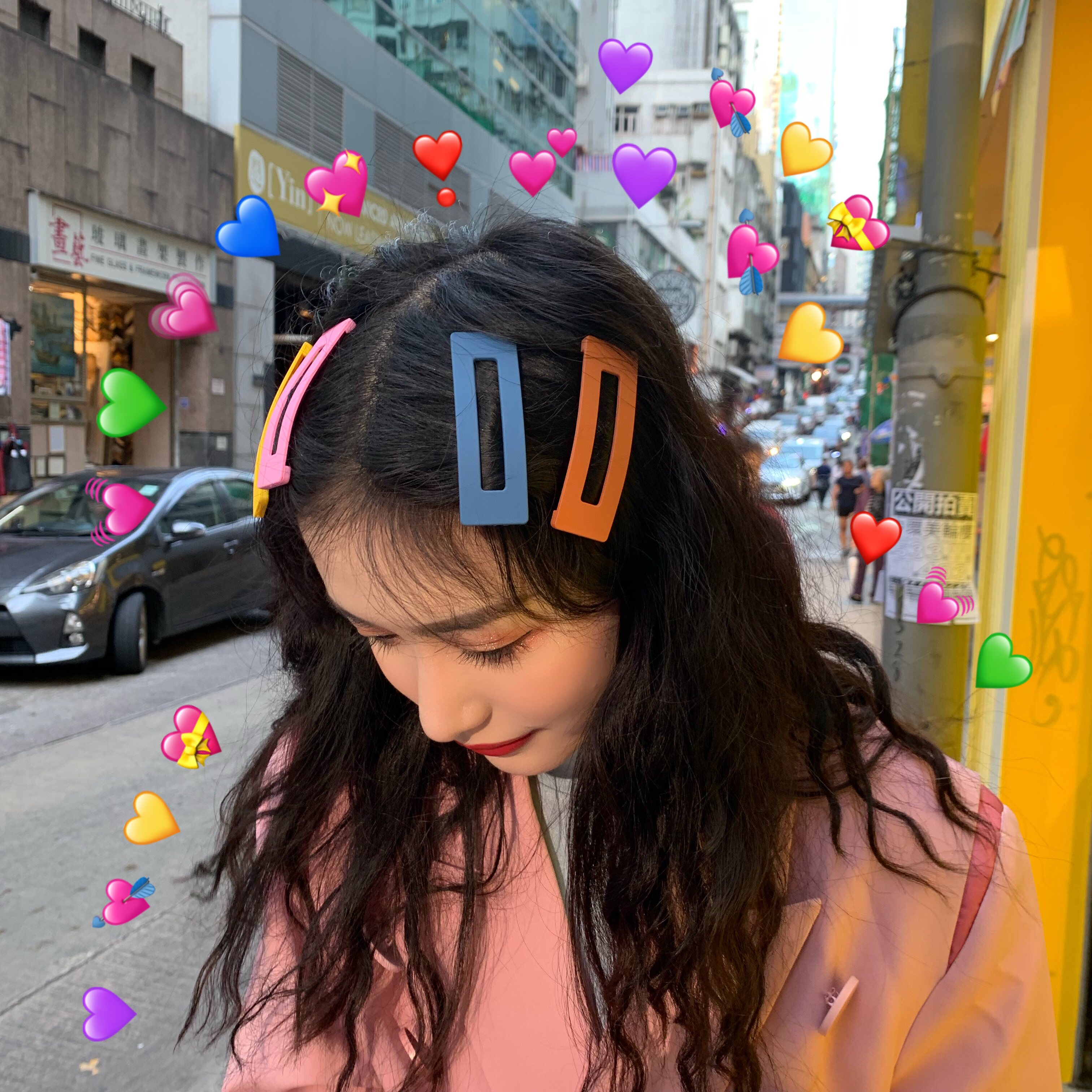 泫雅同款发夹女韩国ins网红彩色发夹bb夹边女糖果色少女夹子头饰