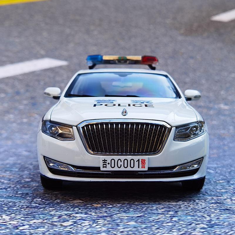 红旗警车h7模型国安原厂新红旗合金车模