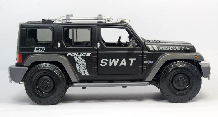 美驰图jeep救援特警警车swat越野车汽车模型车模