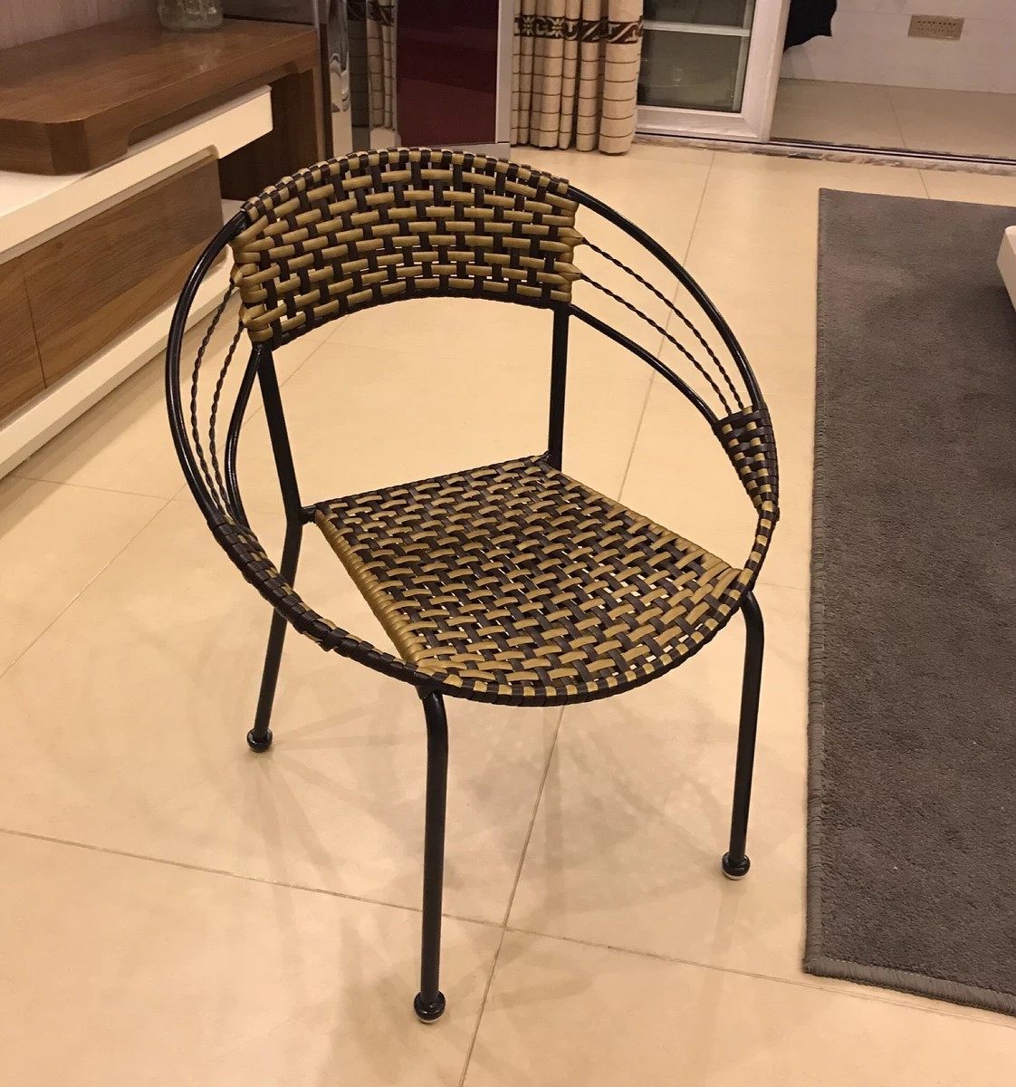 藤椅墨君背椅月亮椅子编织阳台藤凳咖啡店休闲椅餐椅