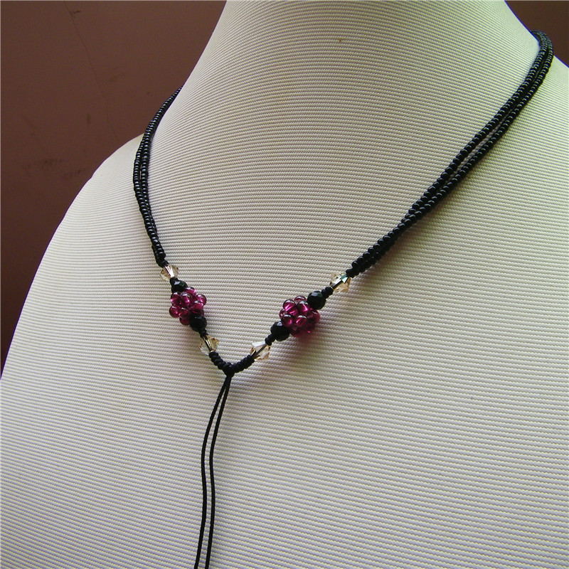 项链配绳吊坠水晶石榴石榴石石穿挂绳黄金玉绳绳