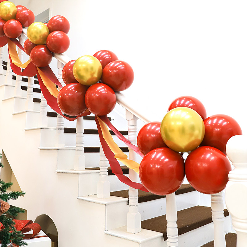 楼梯装饰结婚扶手拉花浪漫气球布置创意套装婚庆婚礼用品婚房装饰