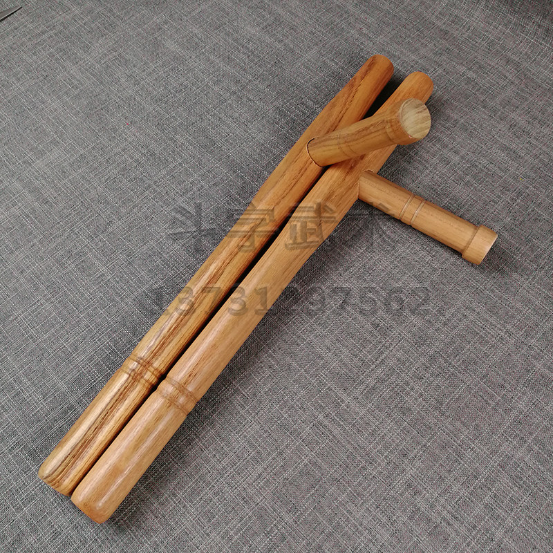 武术双拐浮萍丁字拐棍拐子武器东方棍木制兵器更多武术装备