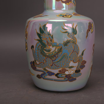 Song Dynasty Ru kiln ສີ porcelain luminous porcelain ສີຂາວ glaze unicorn ຮູບແບບມັງກອນ mallet ຄູ່ຂອງ porcelain ວັດຖຸບູຮານການເກັບກໍາເຄື່ອງປະດັບ