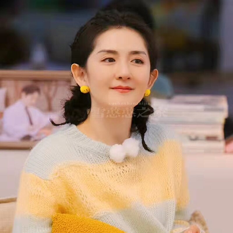 朋友请听好谢娜同款耳环黄色笑脸耳钉耳饰耳坠耳钉