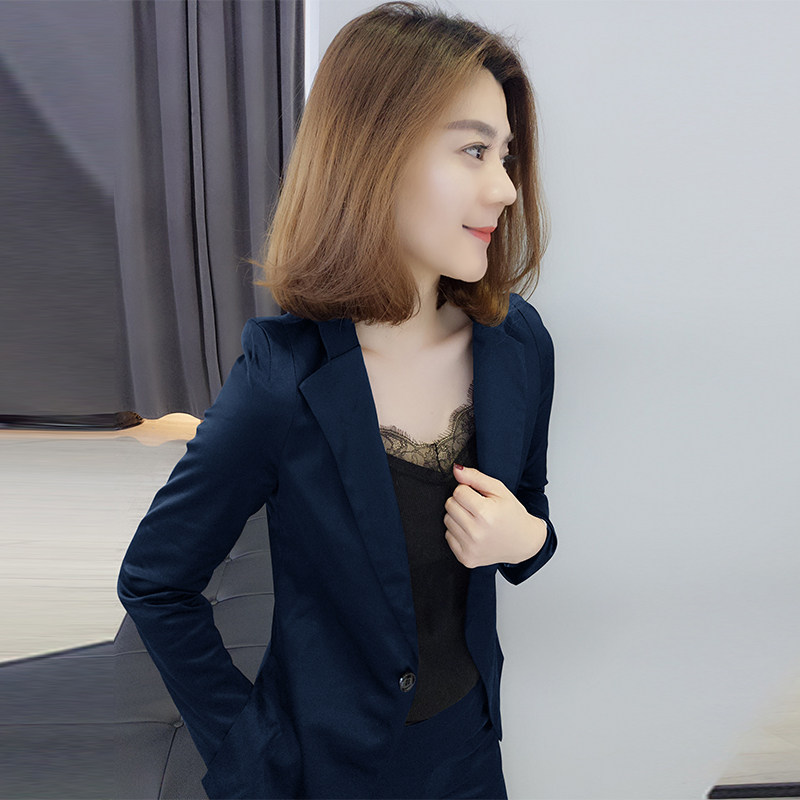 欧洲站春装女2020新款 欧货潮时尚修身显瘦气质休闲小西装套装女