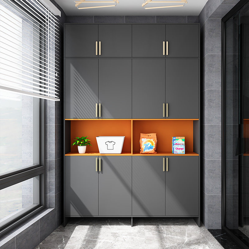 阳台飘窗落地定制轻奢储物柜子靠墙现代简约客厅飘窗柜