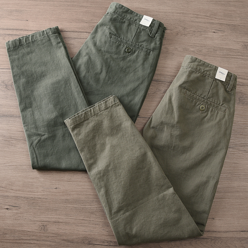 阿美咔叽复古工装休闲裤男春季chino裤子纯棉宽松美式直筒长裤 潮