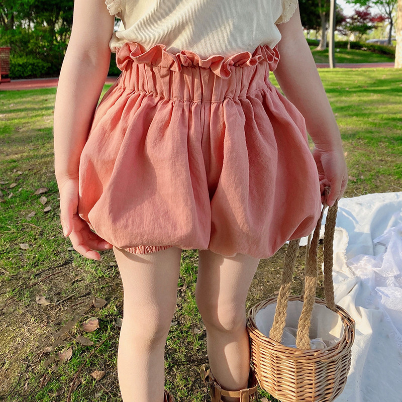 儿童夏季裤子灯笼裤南瓜宝宝薄款夏装公主花苞裤子