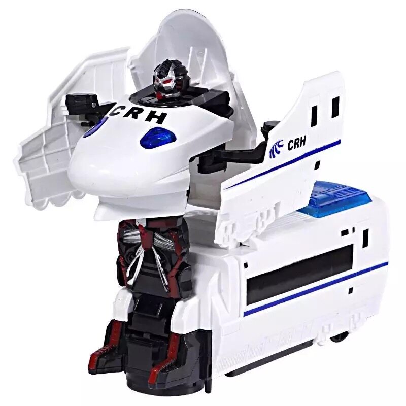 电动和谐号变形金刚机器人火车玩具高铁动车组声光火车头男孩模型