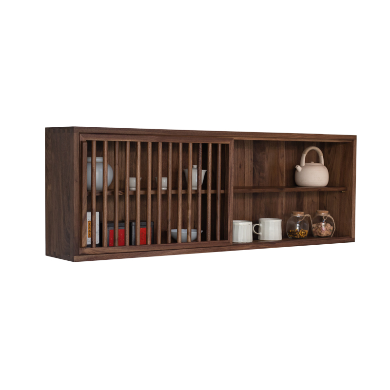 中式九间房禅意挂柜榆木壁柜简约家具实木新中式吊柜