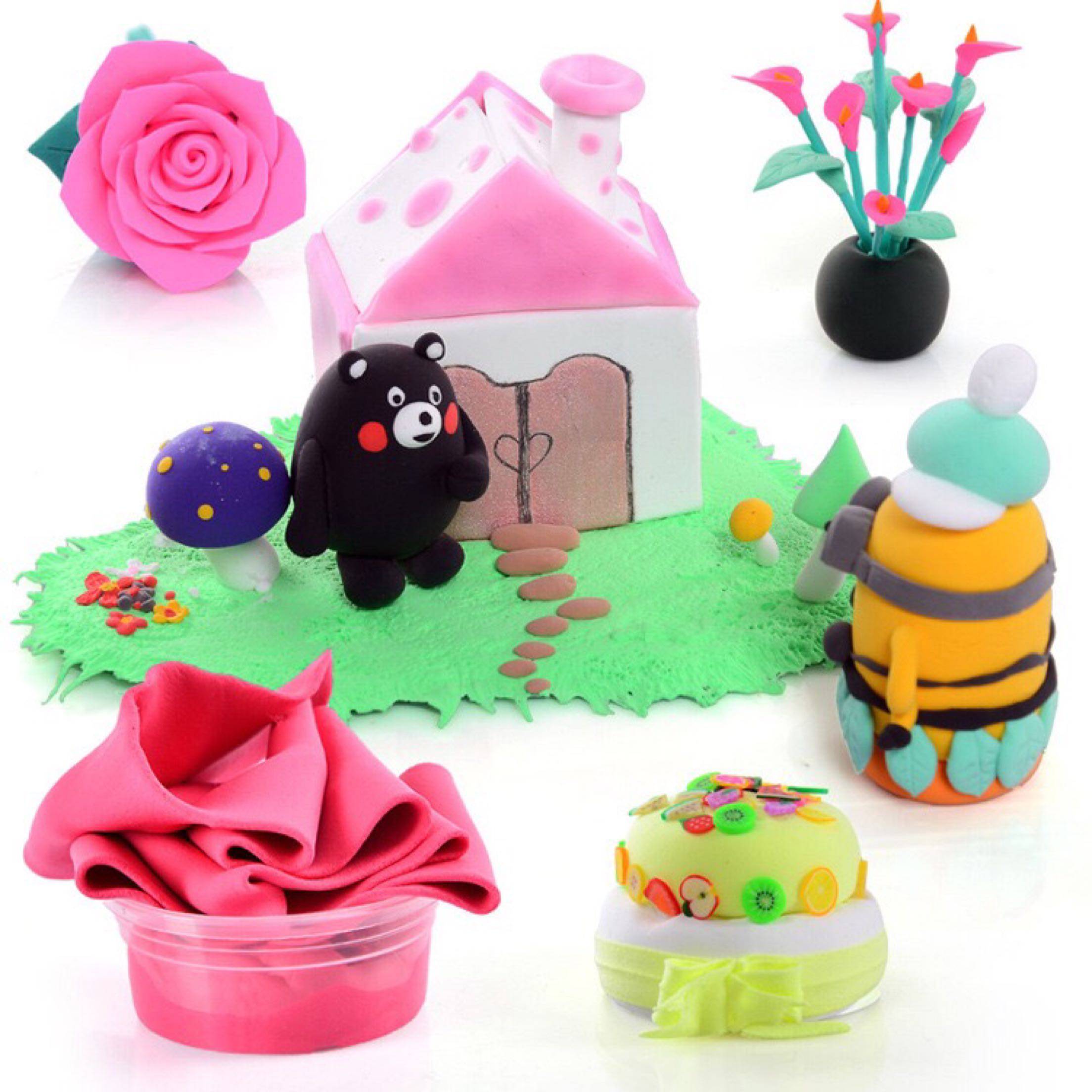 36色3d太空橡皮泥彩泥雪花儿童玩具沙套装 无毒超轻粘土软陶玩具