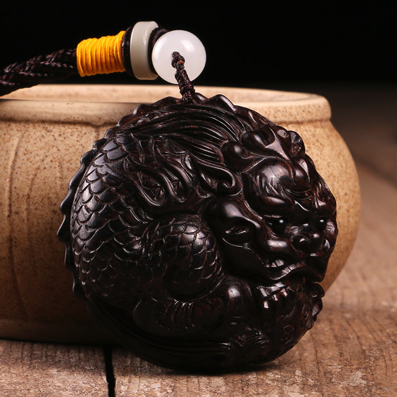 木雕貔貅把件黑檀木有求必应手把古玩文玩木雕