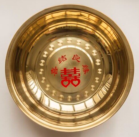 金盆包邮结婚金盆黄色光面盆佛教可用洗脸盆不锈钢脸盆
