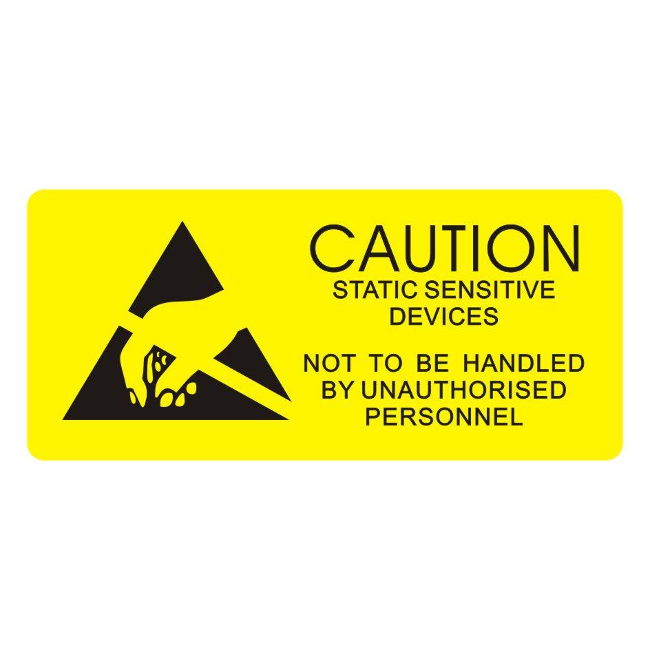 caution attention防静电敏感等级无尘室不干胶标签警示语标示贴
