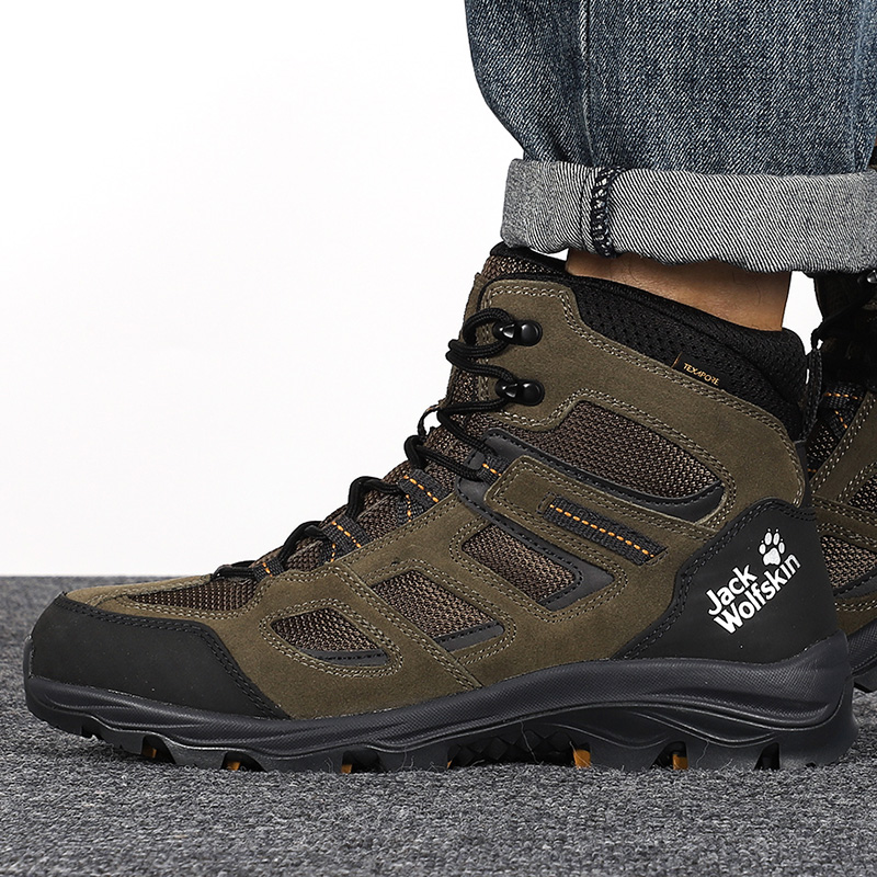 狼爪徒步鞋男鞋2021冬季新款运动鞋户外高帮防滑登山鞋4042461