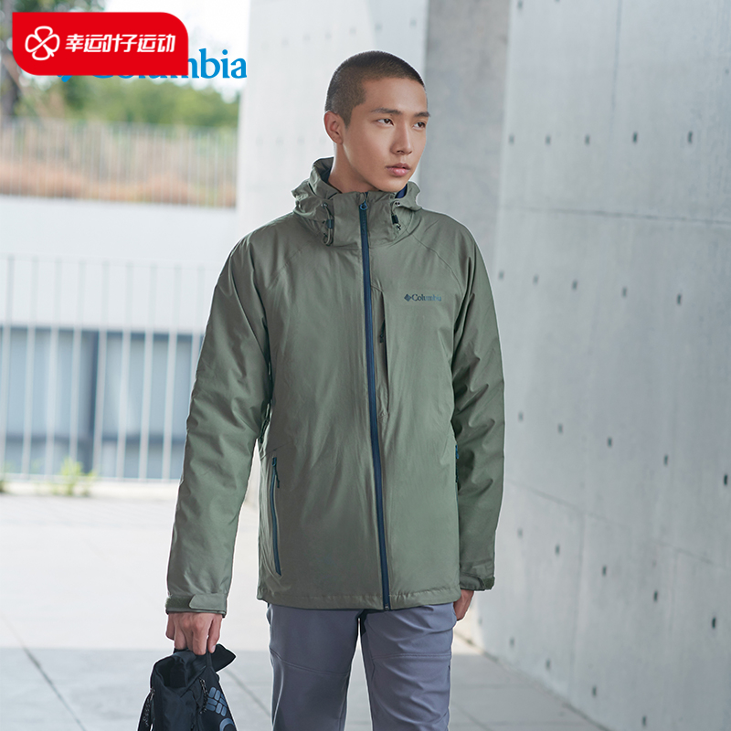 哥伦比亚官方冲锋衣男装2022新款运动服户外抓绒三合一外套WE1157