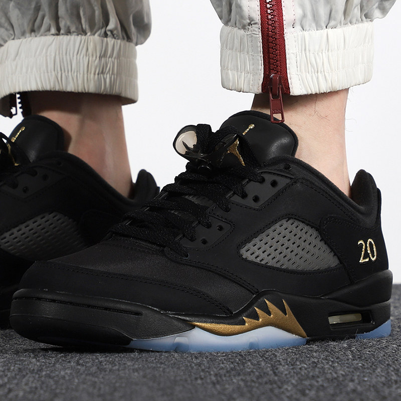 nike耐克男鞋2022春季新款aj5乔5黑金运动鞋潮流篮球鞋dj1094001