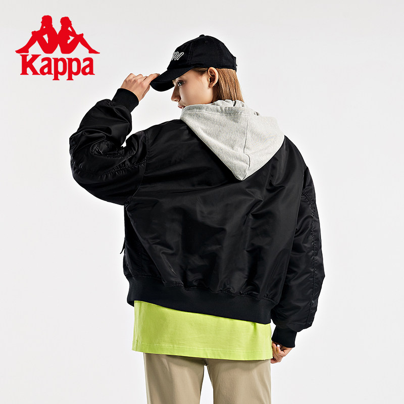 kappa卡帕外套女2021冬季新款运动服连帽棒球服上衣夹克k0b82mm80