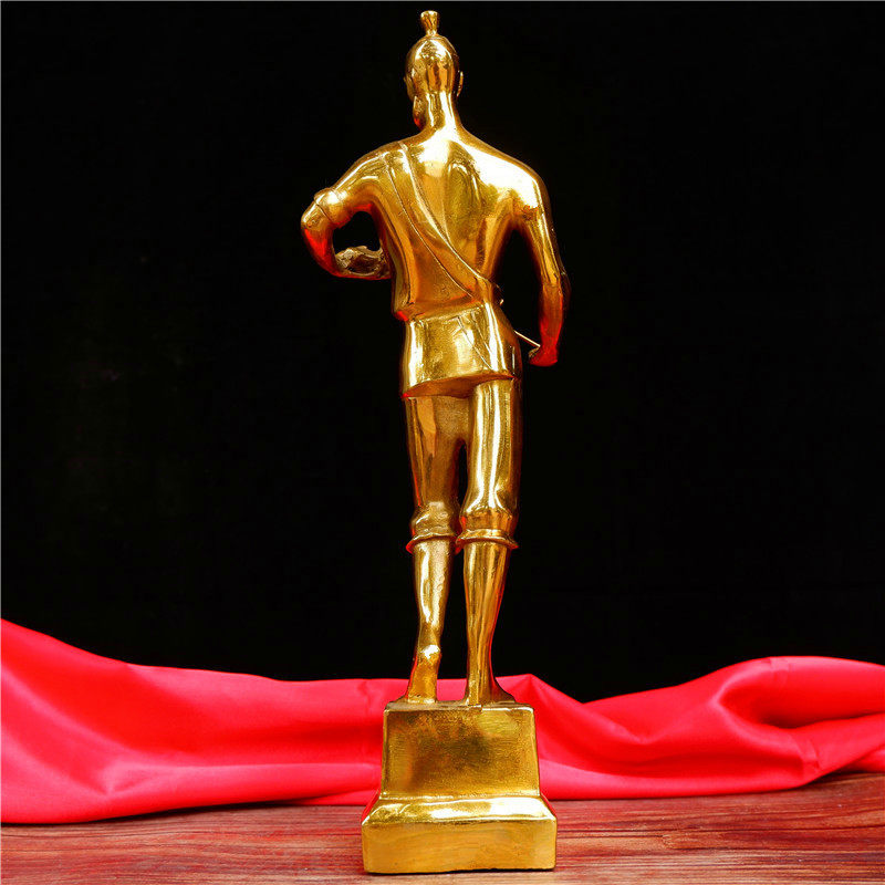 纯铜鲁班像摆件木工工匠祖师鲁班站像人物铜像工艺品桌面助学摆件