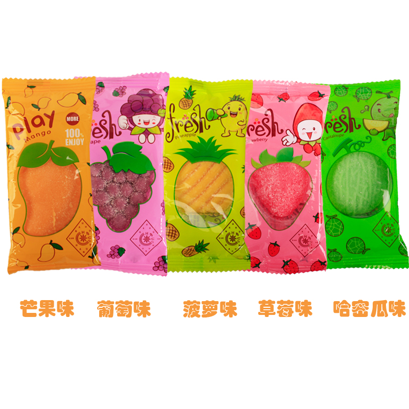 特价俄罗斯风味嗨芒果糖500g水果汁软糖布丁糖休闲零食品喜糖 - 图1