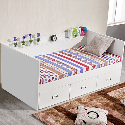 一米箱体单人床现代简约1米童床塌塌米储物床省空间靠墙板式床 原价