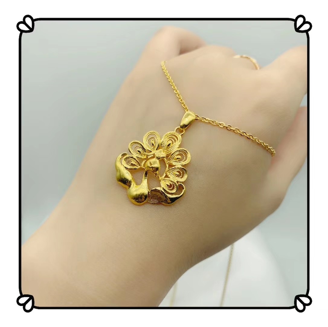 吊坠梦金园凤凰项链万纯系列黄金足金9999颈饰