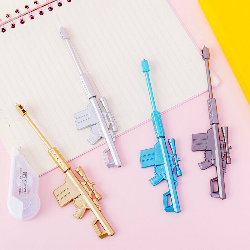 日韩创意吃鸡枪械步枪狙击中性笔学生办公黑色中性笔