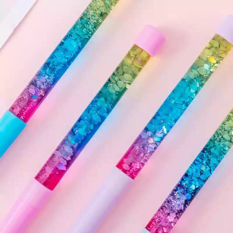 日韩创意亮闪闪仙女闪粉中性笔液体入油炫彩网红中性笔