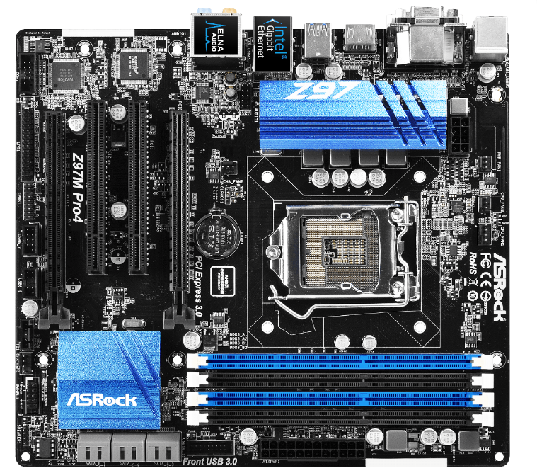 华擎z97m-pro4主板1150针支持g3220i34130i54460i747704790kcpu主板