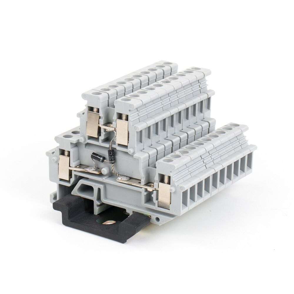 端子双层接线端子ukk25二极管欧式双进双出阻燃uk接线端子