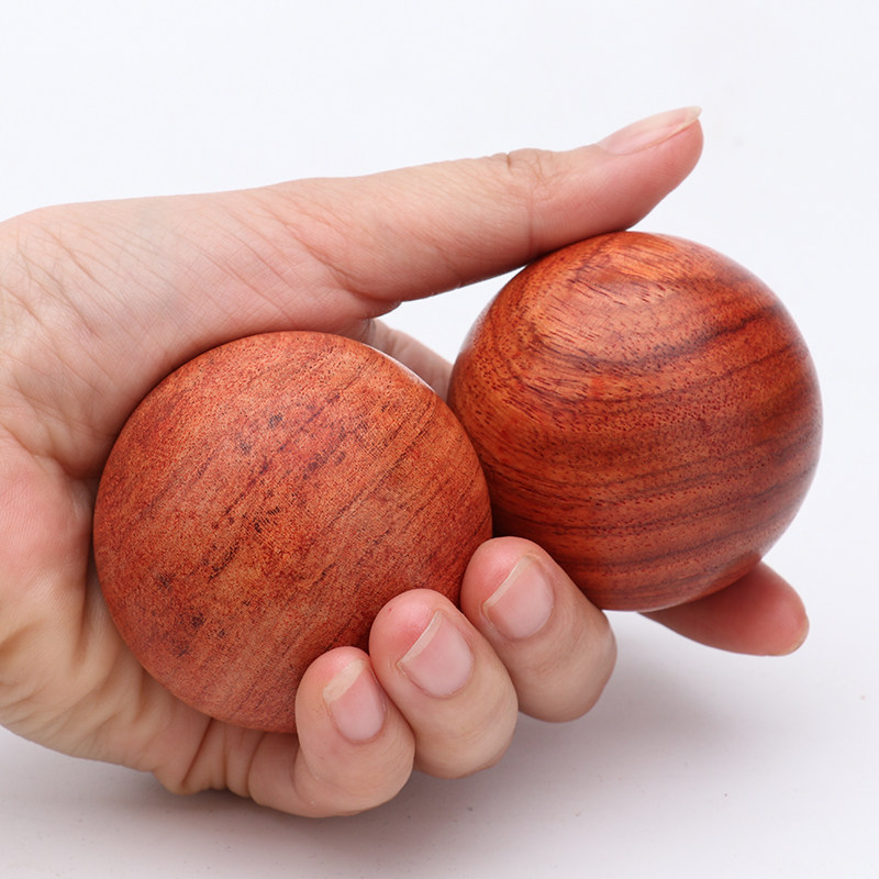 保健红木手转越南花梨按摩健身实木把玩球送健身球