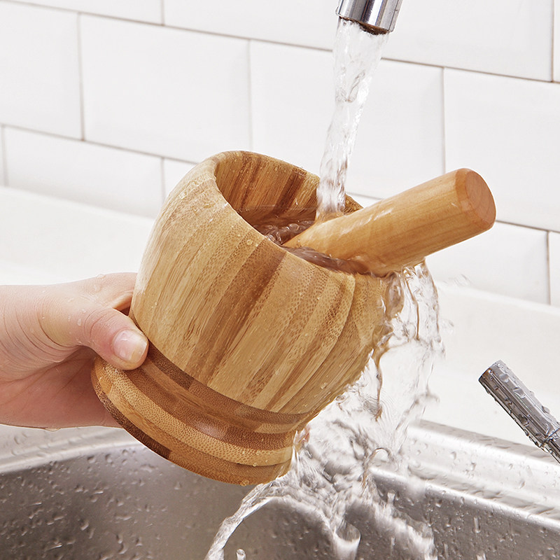 优思居 楠竹捣蒜器 厨房diy手动研磨器蒜泥器家用竹制工具捣碎器