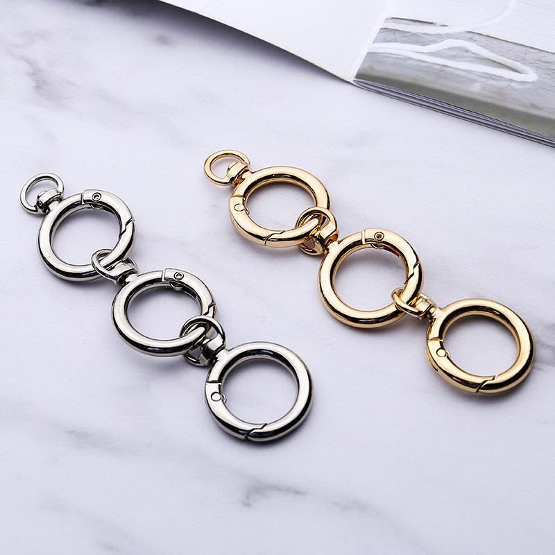 金属饰品挂件钥匙圈环扣合金弹簧圆形开口男女钥匙扣