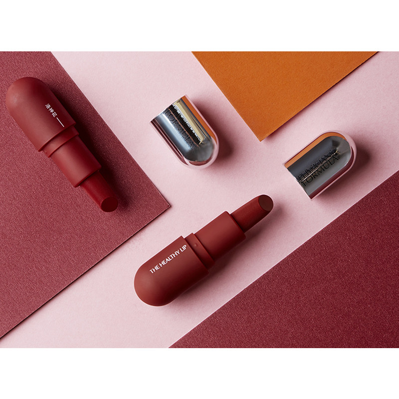 pf元气小丸子口红同色质感柔雾润亮胶囊药丸唇膏