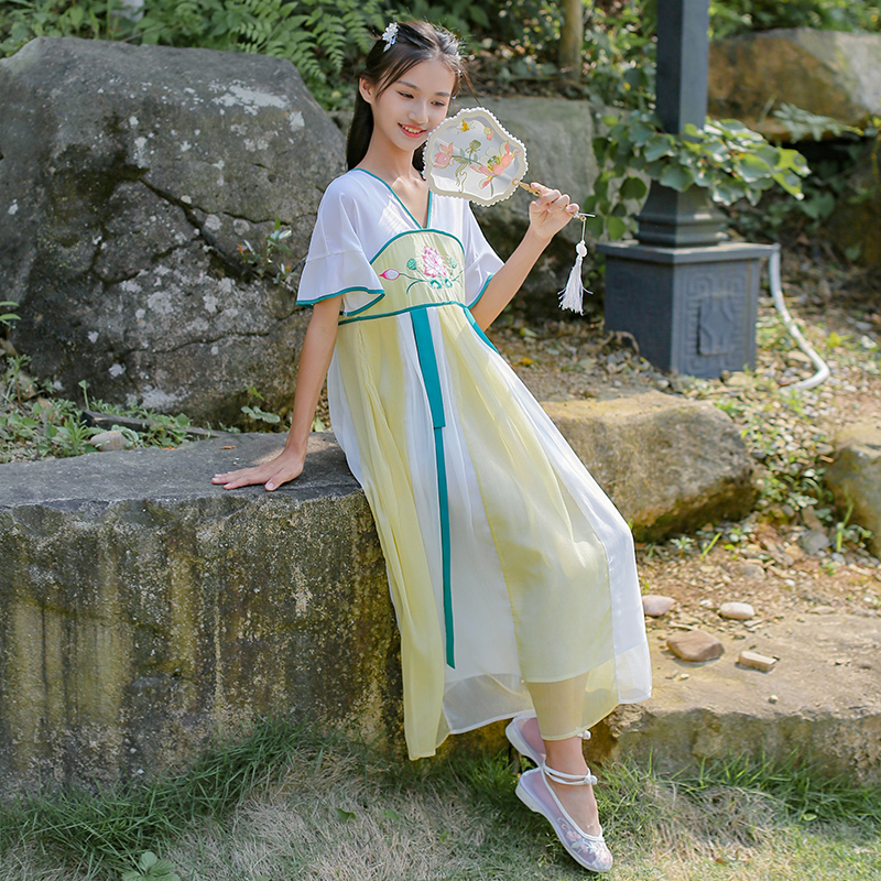 中国国风女孩改良汉服夏季新款初中中高中学生汉服