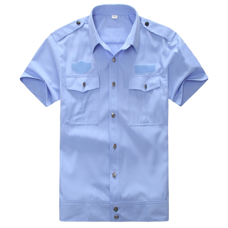 新款保安物业夏季执勤服经纱麻纱交织绸夏执勤短半袖工作
