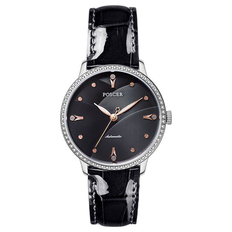 专柜正品poscer宝时捷手表机械女表背透潮流防水国产腕表