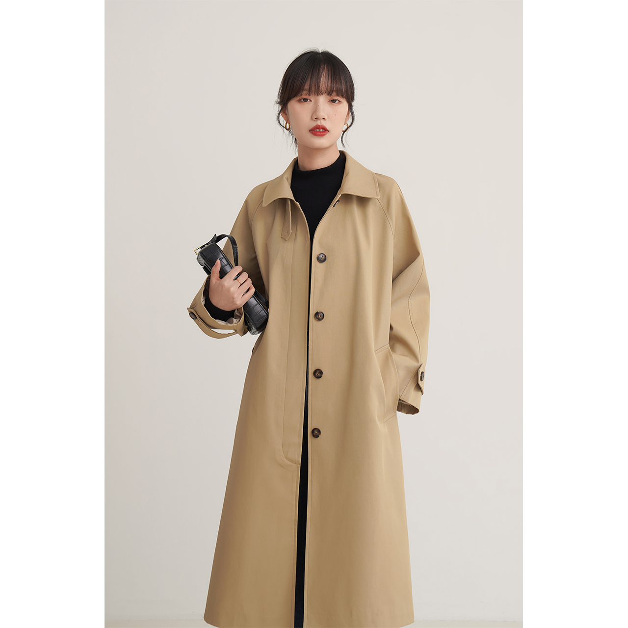 法式卡其色风衣女中长款秋季新款高级感英伦风外套气质大衣