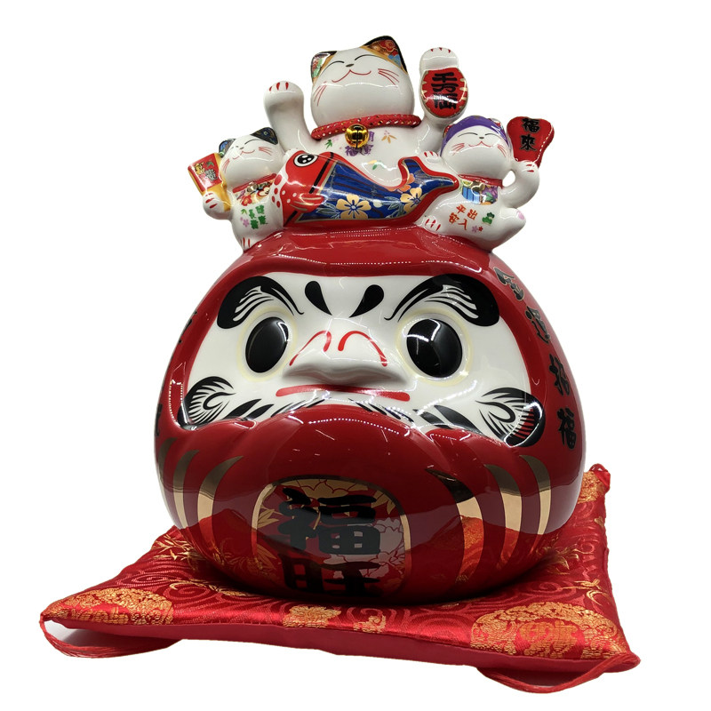 日本达摩招财猫存钱日式料理寿司店铺餐厅装饰招财猫