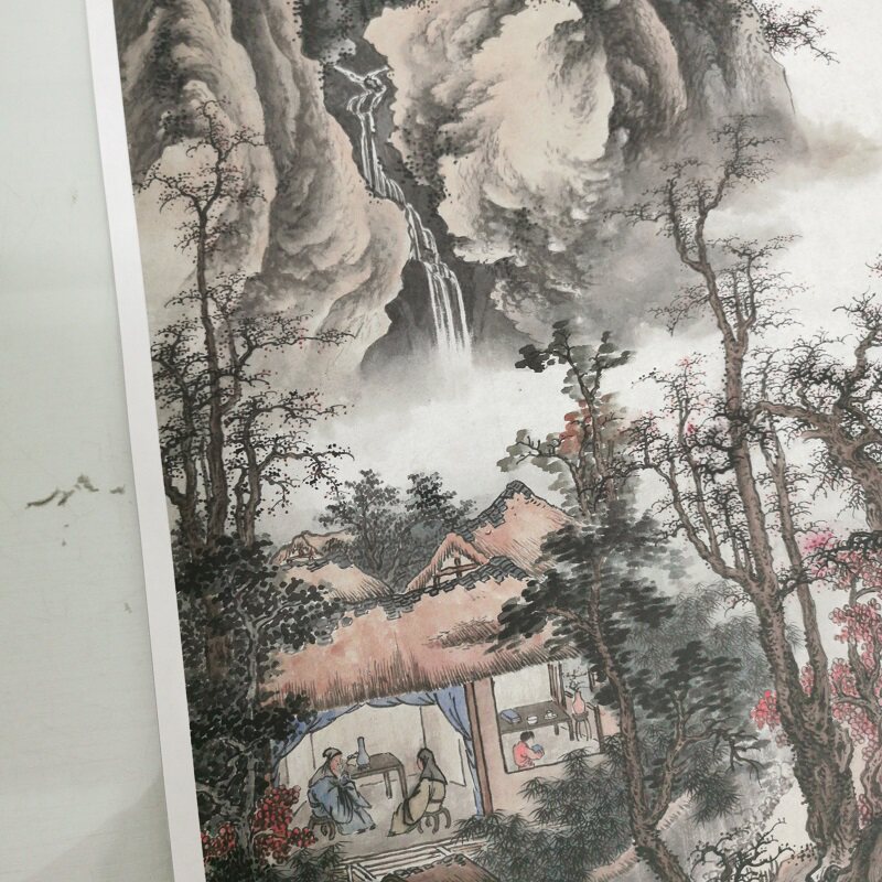 山水祁昆复古书画喷绘国画真迹微喷仿古古画国画