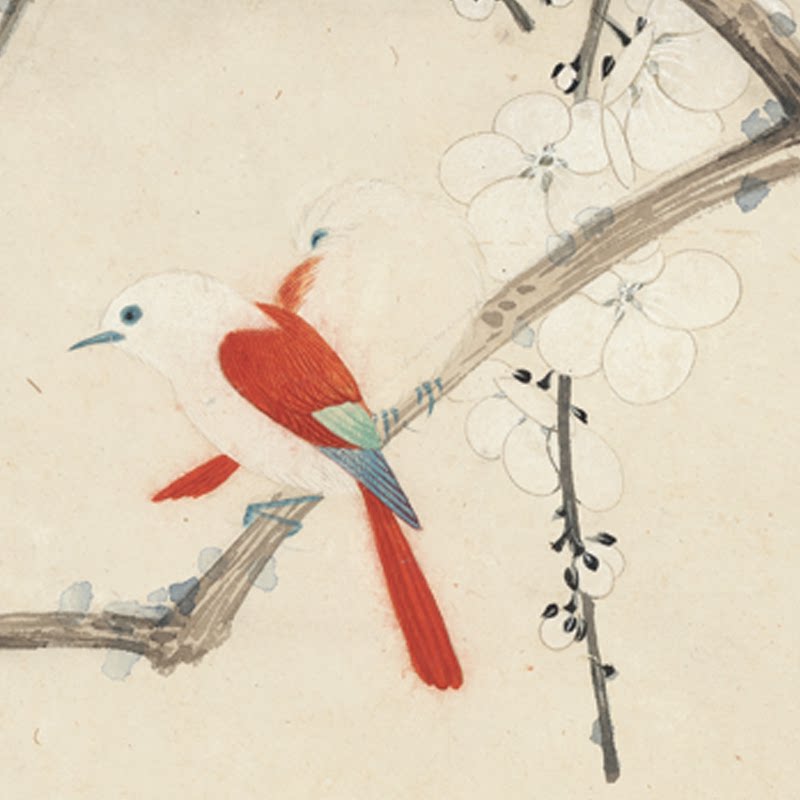 于非庵国画真迹雪梅丹雀图新中式花鸟挂画名家书法