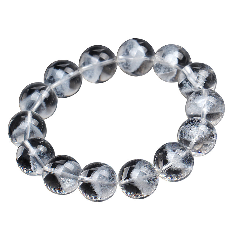 晶立方天然白水晶手链白幽灵金字塔山异象手串男女情侣款简约饰品