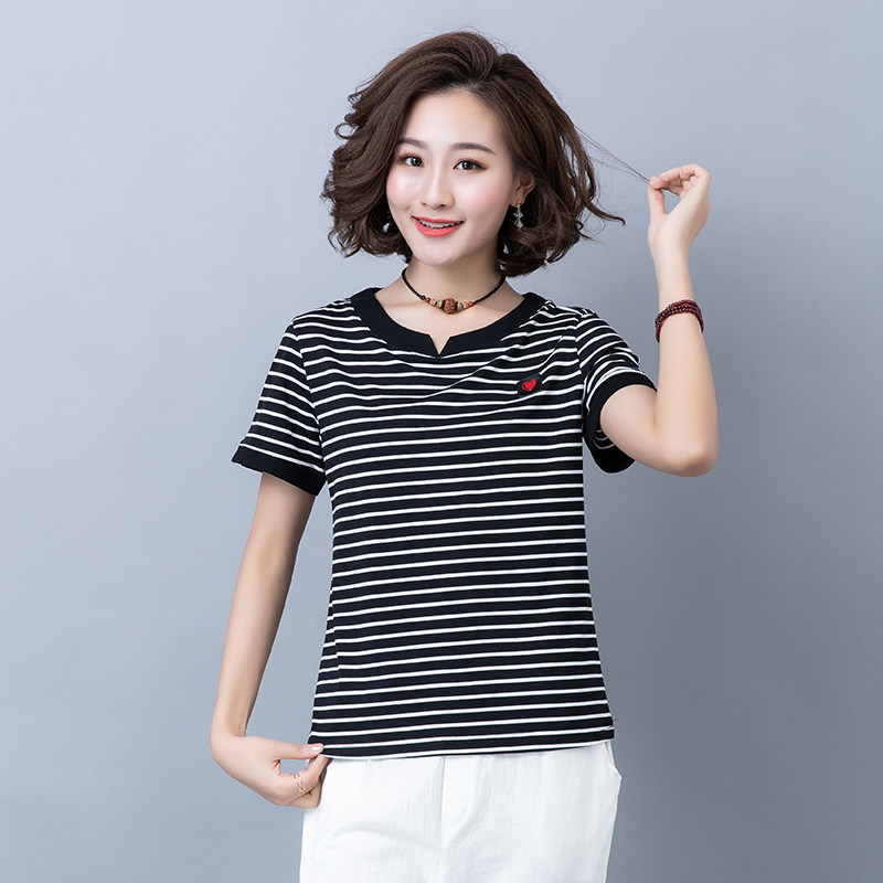 宽松短袖恤女纯棉2020夏装新款大码mm半袖t恤
