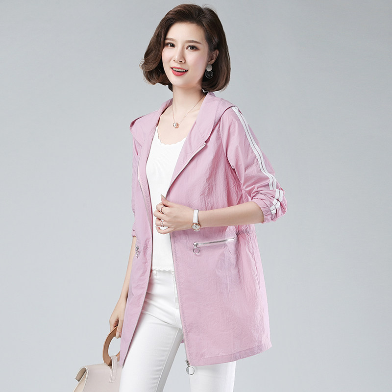 防晒大码衣女中长2020新款夏季韩版服薄款风衣短外套