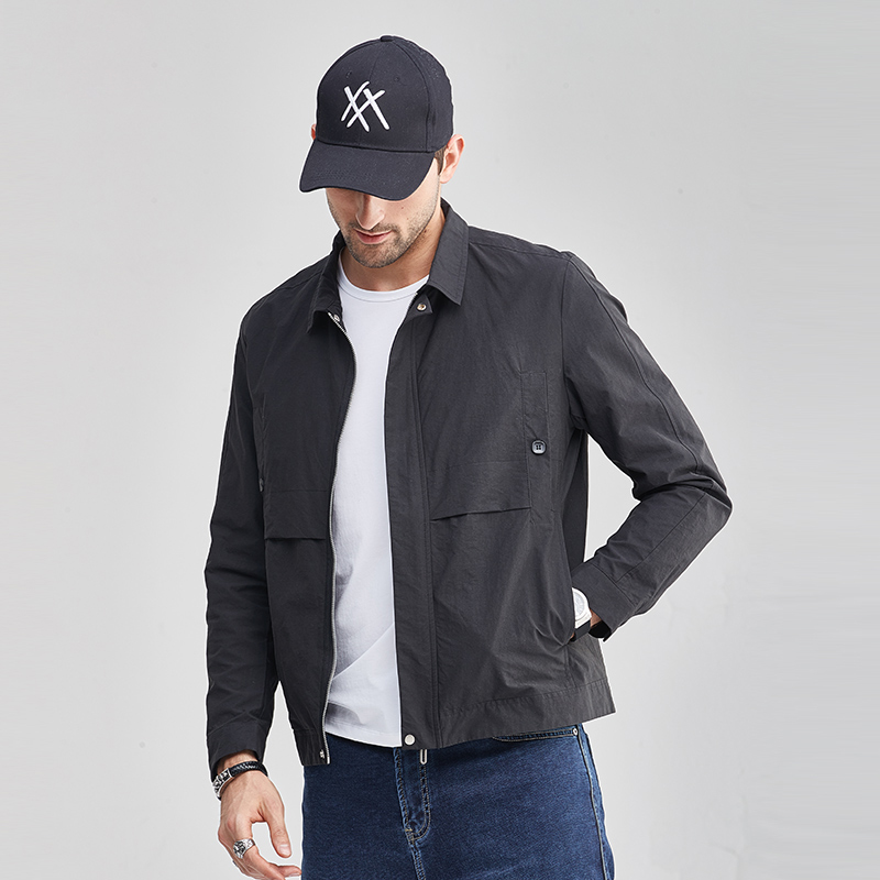 2022春季新款潮流翻领男装夹克休闲百搭多袋工装薄款春秋男士外套