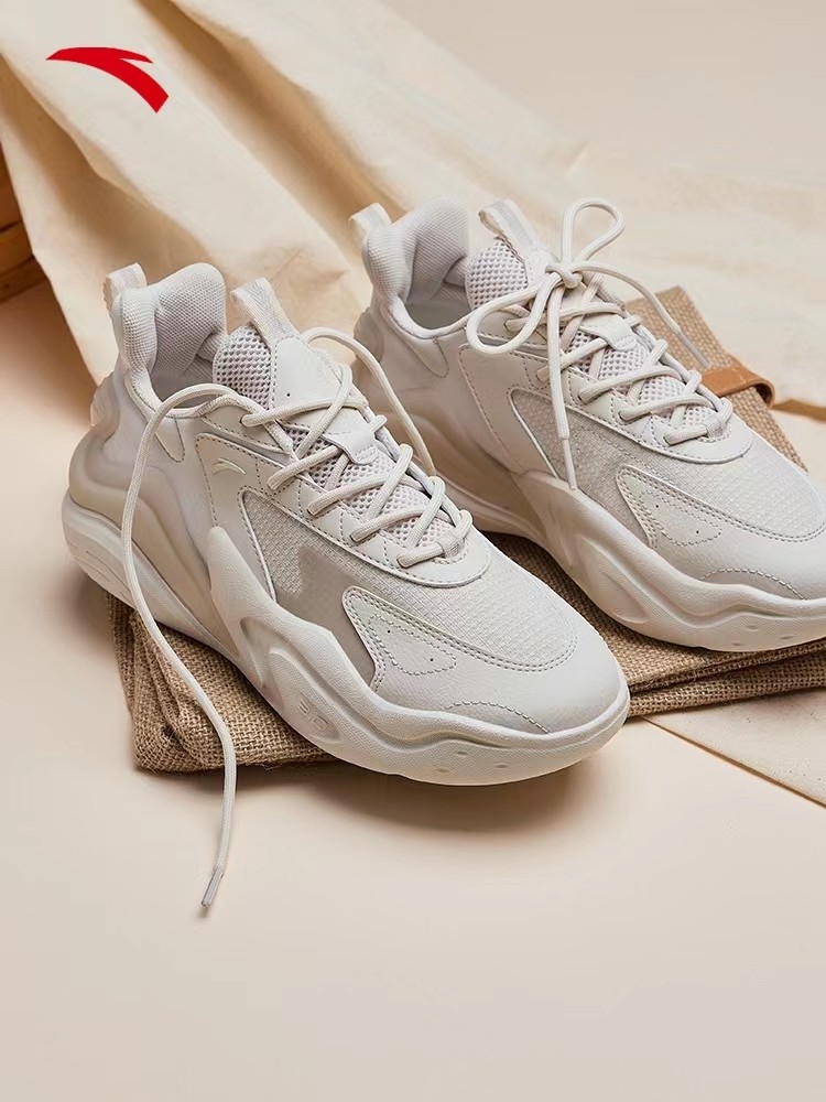 安踏潮拜休闲鞋女鞋2022秋季新款网面透气增高运动休闲鞋