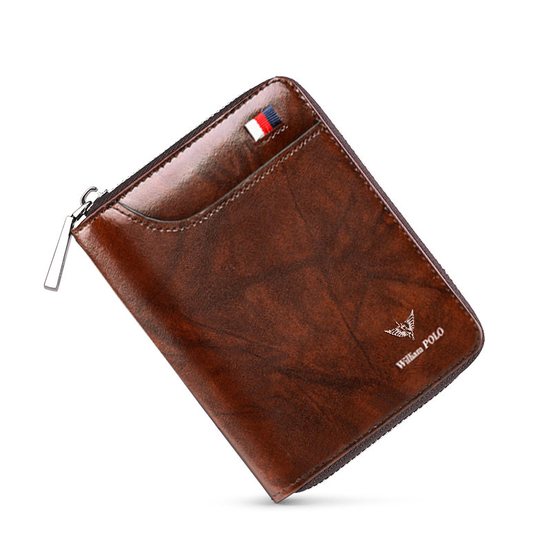 williampolo真皮多卡短竖款卡包英皇保罗男士卡包