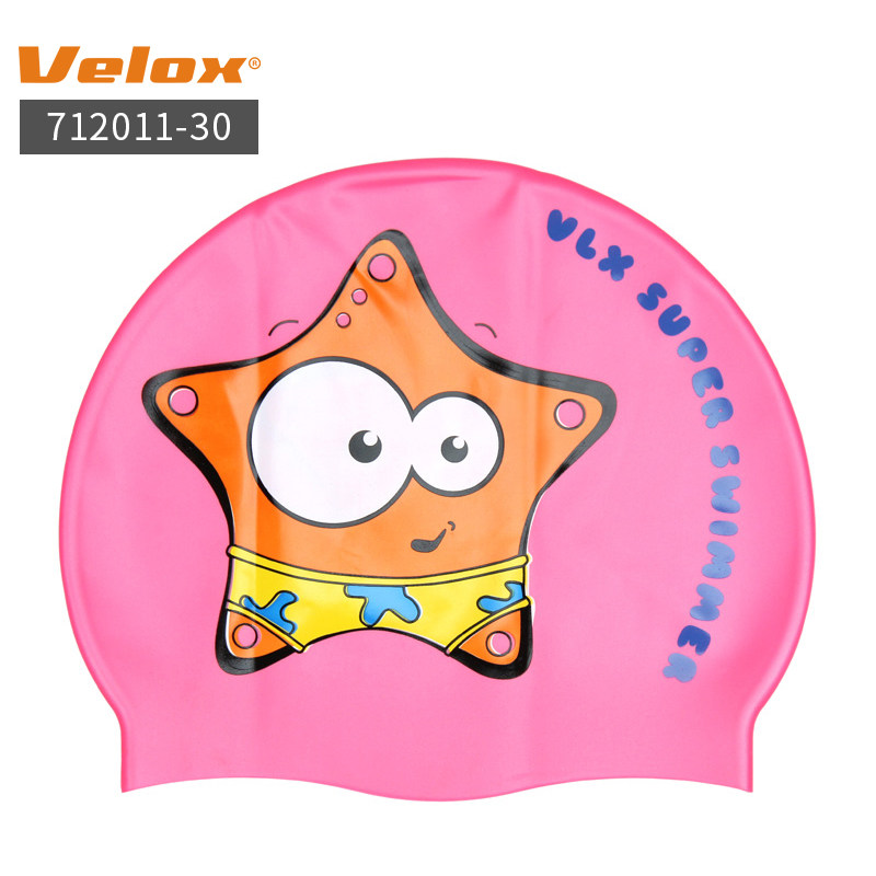 儿童vlx泳帽时尚印花硅胶游泳帽小丑鱼卡通图案泳帽