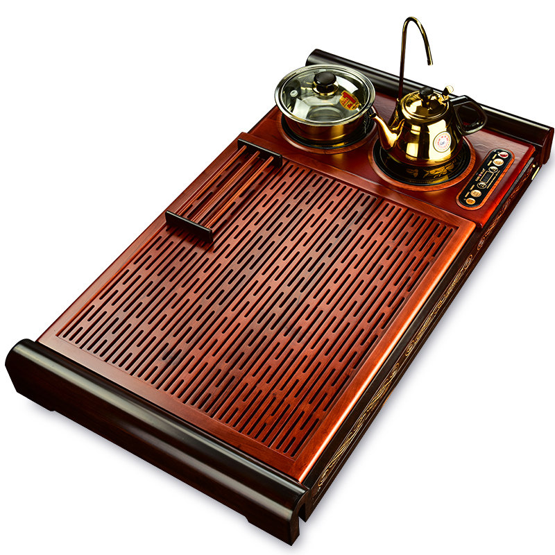 kamjove/金灶v816功夫茶具套装黑檀花梨实木茶盘精雕电磁炉紫砂